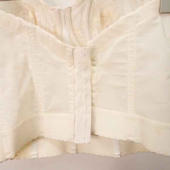 Vintage Goddess Corset Bustier Bra Top Sheer Cream Lace 36 DD - Picture 6 of 15